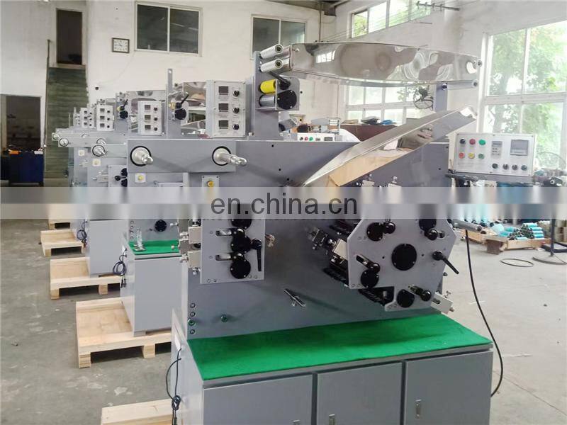 UGS31S 3 plus 1 color Automatic portable apparel clothing label flexo Printing machine, Roll to roll fabric ribbon printer