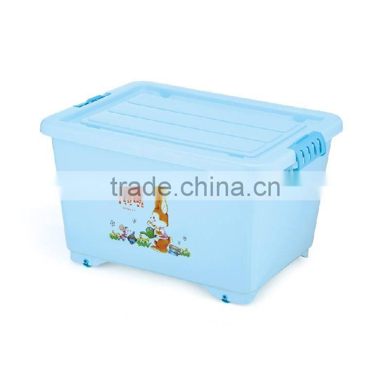 High quality plastic storage container toy storage box with lid & wheel