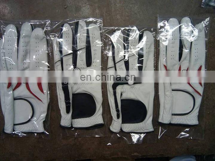 Man Lady Golf Gloves Custom Logo Cabretta Leather Palm Soft Men White OEM Color Feature Golf gloves