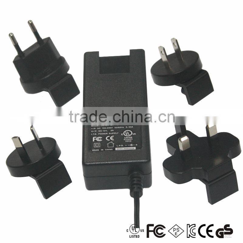 12v 3a DC Output Desktop 36W direct plug-in power adapter
