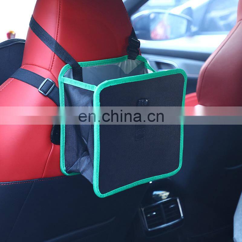 Portable Car Trash Can bin Hanging Wastebasket back seat storage bag Waterproof Dustbin Storage organizer box