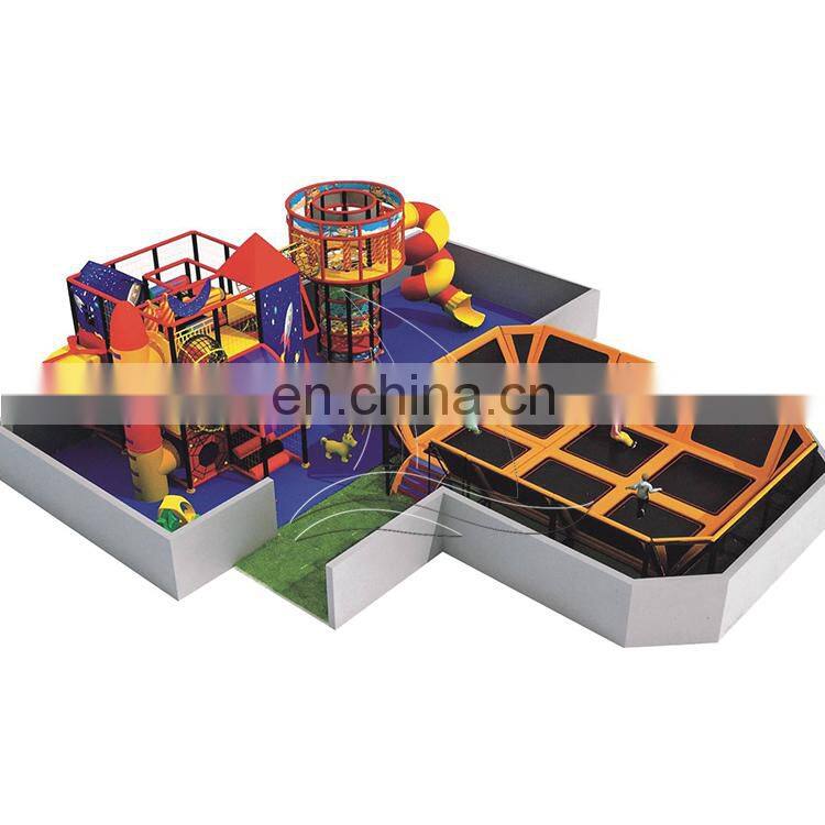 Kiddie indoor soft play area with trampoline park Indoor kids playground for shopping center