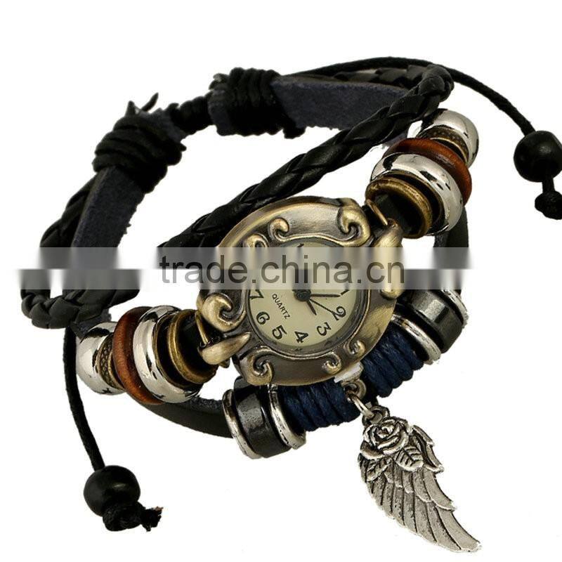 ethnic jewelry multi wrap watch leather bracelet personalized multy layer strand snap buckle bracelets
