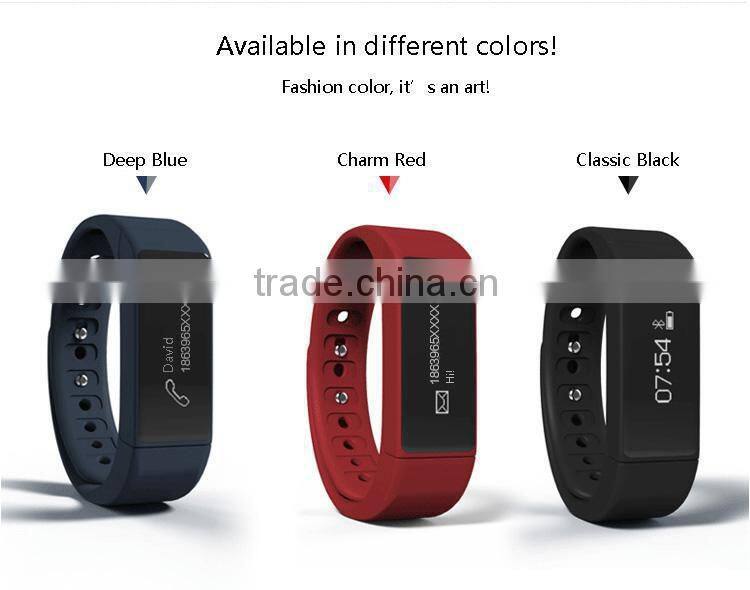 BT4.0 Touch Screen Intelligent Bracelet with 32 characters showing one time