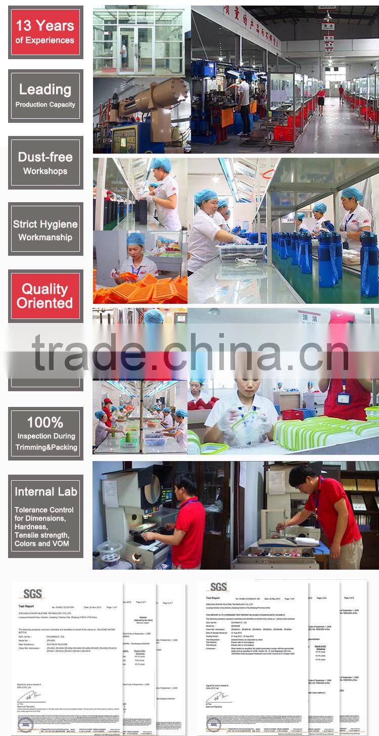 2016NEW 500ml/16oz Foldable Water Bottle with PP Grab, One-touch Lid, Silicone sports bottle BPA Free