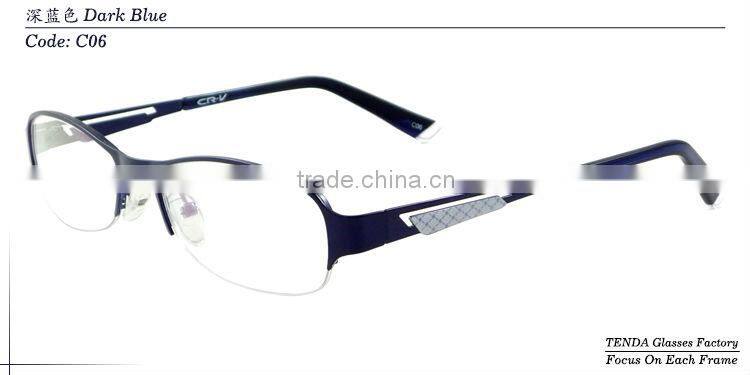 Half-rim metal new design 2014 latest optical eyeglasses frames for women