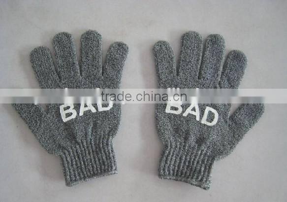 High printed massage scrub bath glove