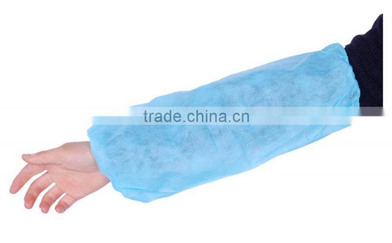 Food industry prtotection Disposable non woven PP white blue sleeve covers oversleeves elastic cuff China supplier