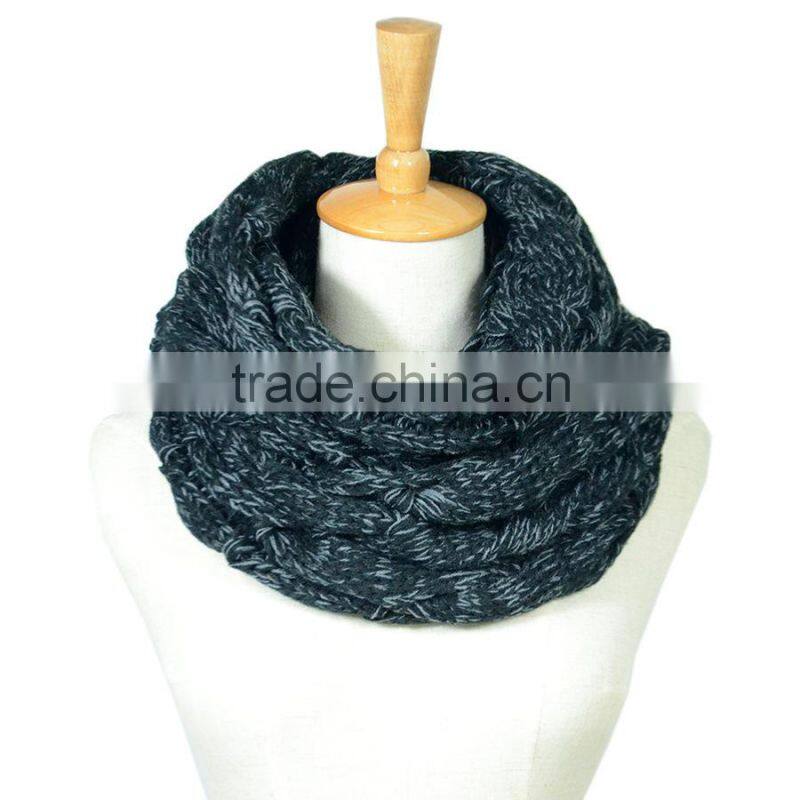 New Style Winter Men Women Fashion Colorful Infinity Acrylic Knit Hood Scarf