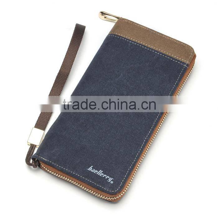 Lastest Fashion New High Quality Zipper Canvas Purse Large Wallet Canvas