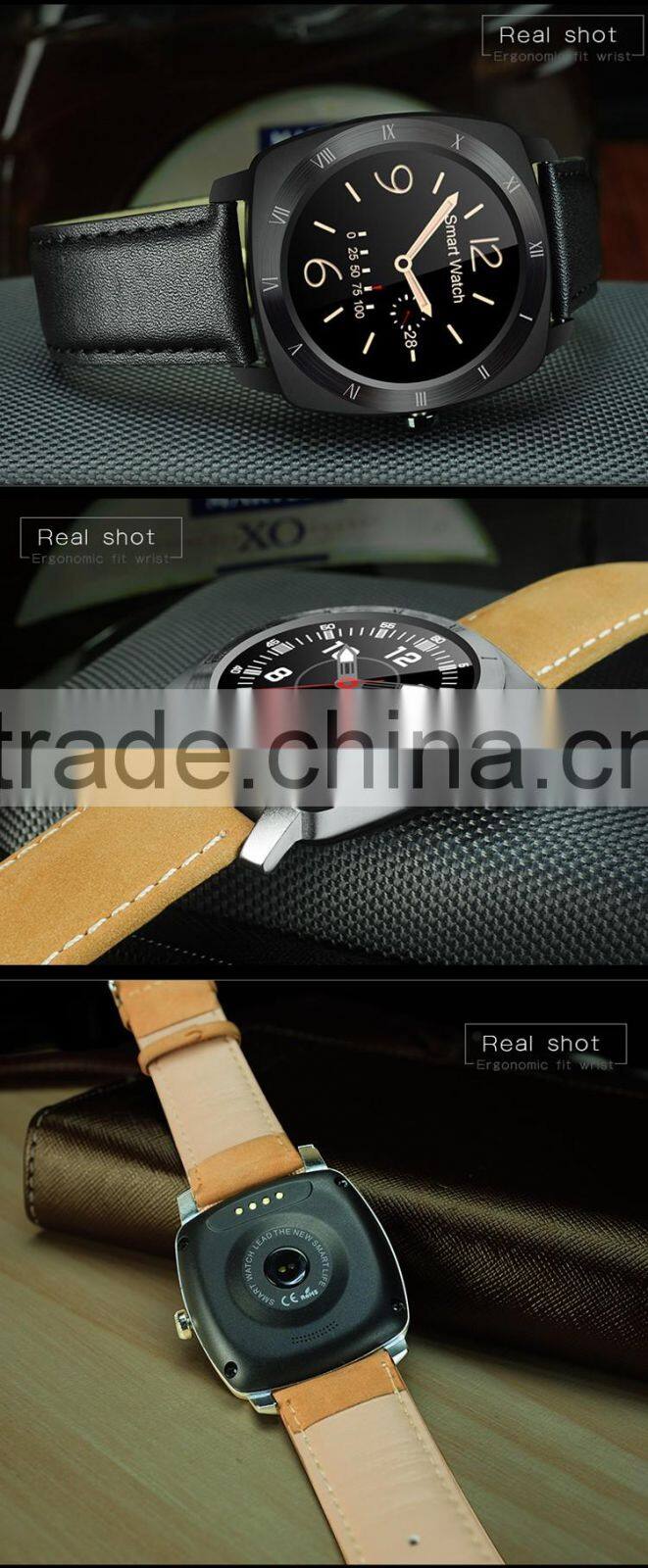 DM88 Nucleus OS bluetooth 3.0+4.0 1.22" screen Lithium-ion polymer battery heart rate monitor smart watch