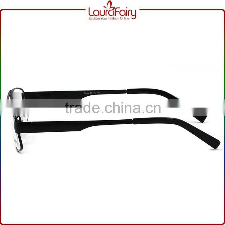 Laura Fairy Black Spring Temple Double Bridge Gentleman Optical Glasses Frame