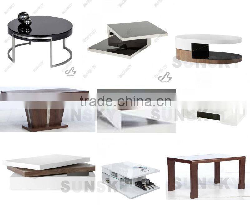 modern panel roating coffee table with wheels 25-1(4268)