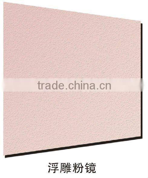 emboss crystal yellow mirror/ colored mirror glass/decorative glass