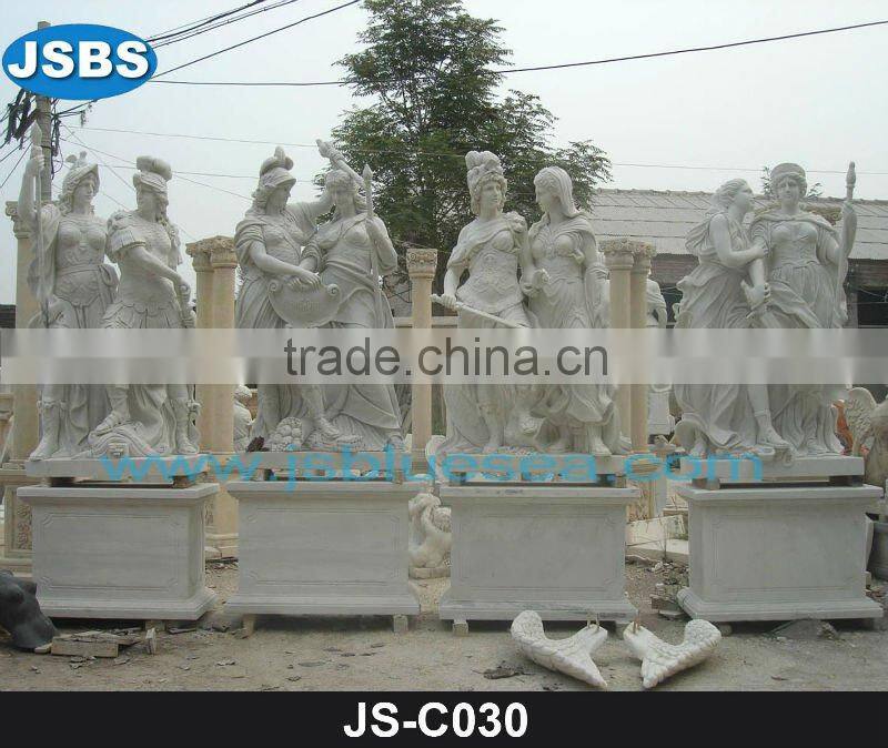 Stone carving of horse soldier