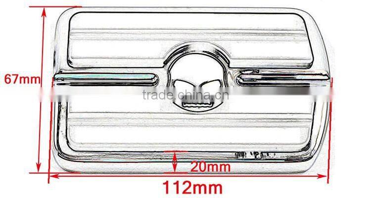 BJ-FP216-052 Skull Large Billet Aluminum Brake Pedal Pad Cover For 1980-up Harley Touring