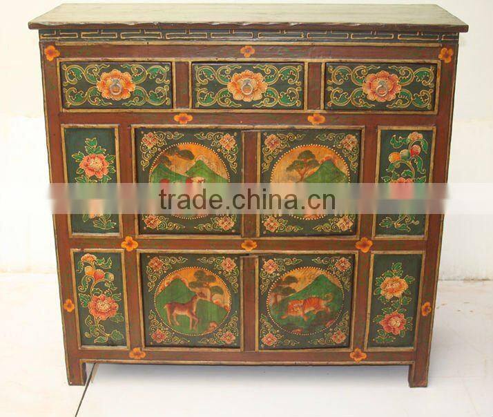 chinese antique tibet cabinet with design