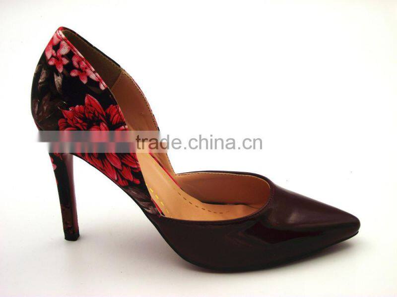 new fashion high heel empty sides flower party shoes