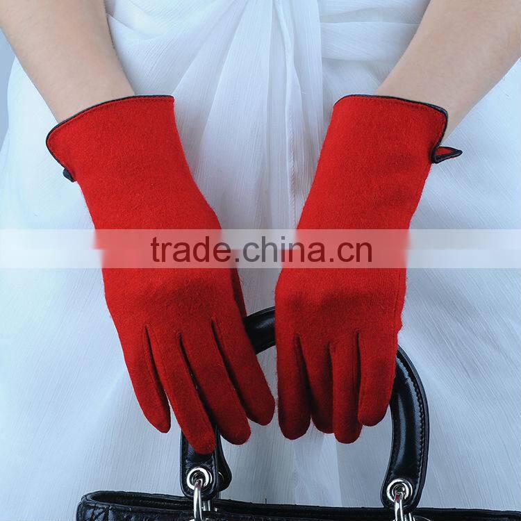 Shetland Screen Touch Customized Wool Gloves with Side Opening