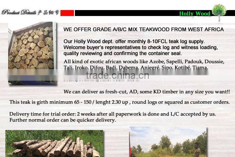 Teak logs Grade A from West Africa Ghana monthly 8FCL supply (skype: ste.nanking)