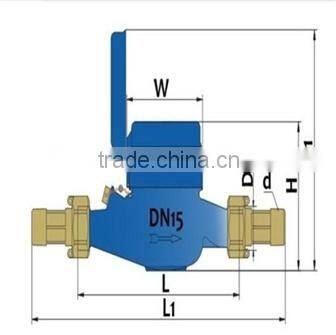 GSG Nylon plastic body volumetric water meter multi jet dry/wet type water meter104