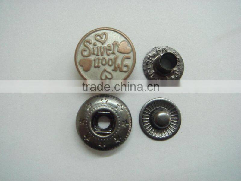 15mm embossed cute washable snap button