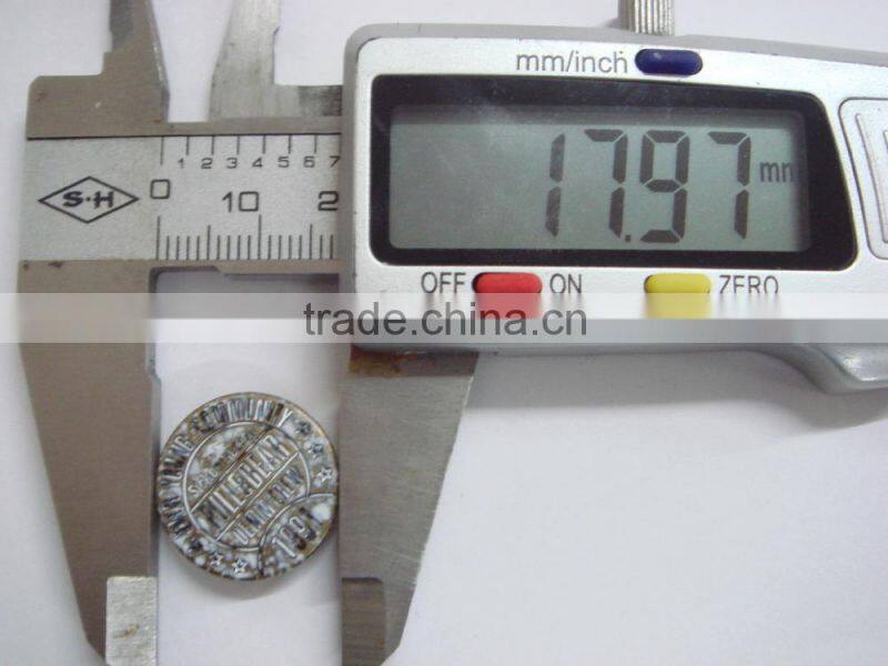 18mm custom coins logo engraved metal snap button for clothes