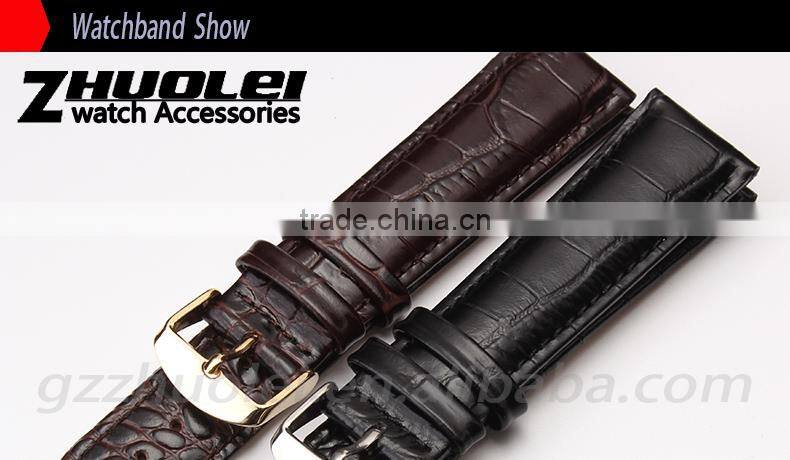 2015 new style imported calfskin leather Watch Bracelet Black Brown 20mm wholesale 3PCS