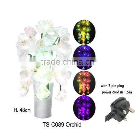LED light fiber optical decorative white orchid flower for household/Wedding