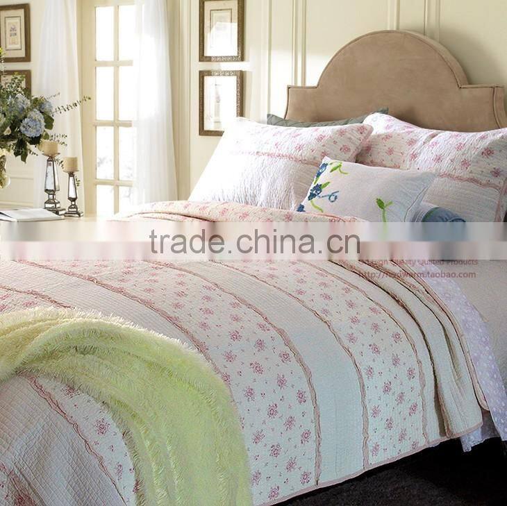 Brand new style pretty flowers bedding set patchwork quilt cotton quilt