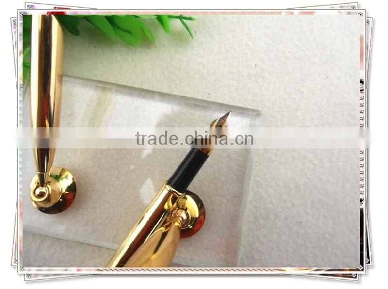 TT-06 cheap golden table fountain pen, metal desk pen for bank