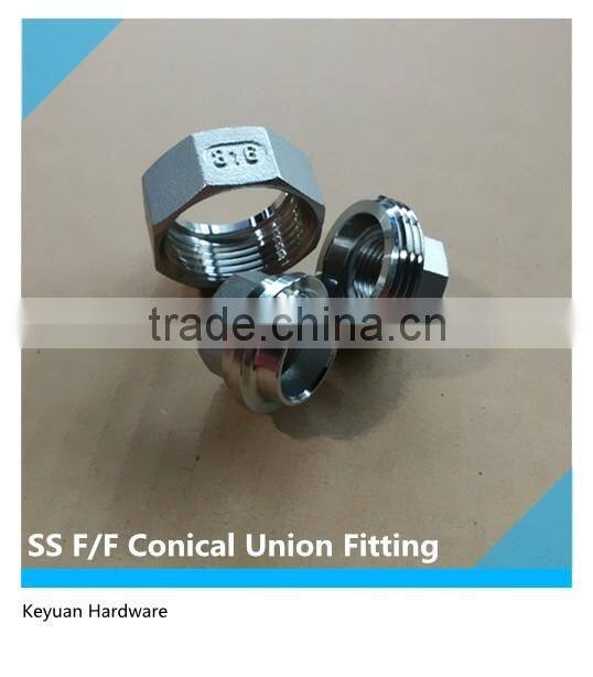 SS Cast Conical Seat Union Connector 1" BSP Male/Male Thread