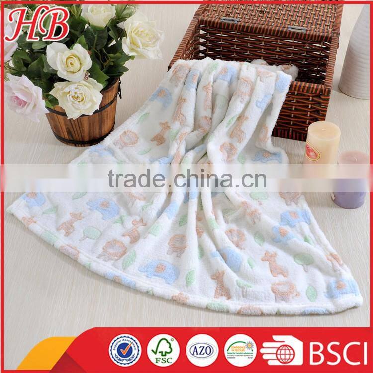 unique jacquard coral fleece baby blanket