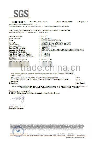 Sponge foam clown nose for circus clown