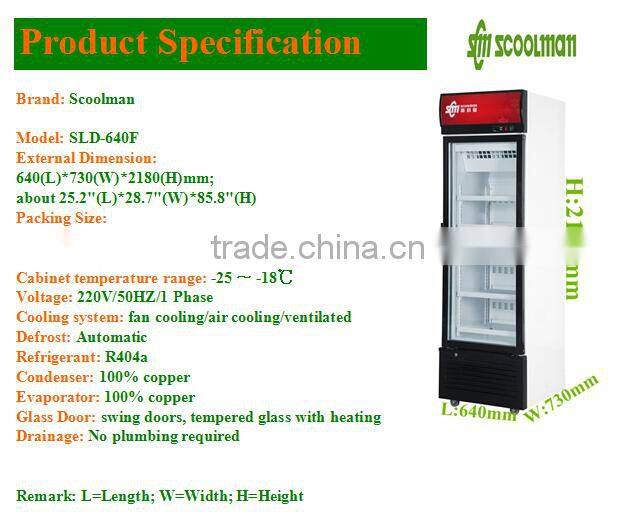 Supermarket Single Door Commercial Display Freezer