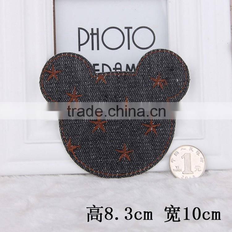 Mouse Shape Embroidered Star Patches For Bags,Custom Patches
