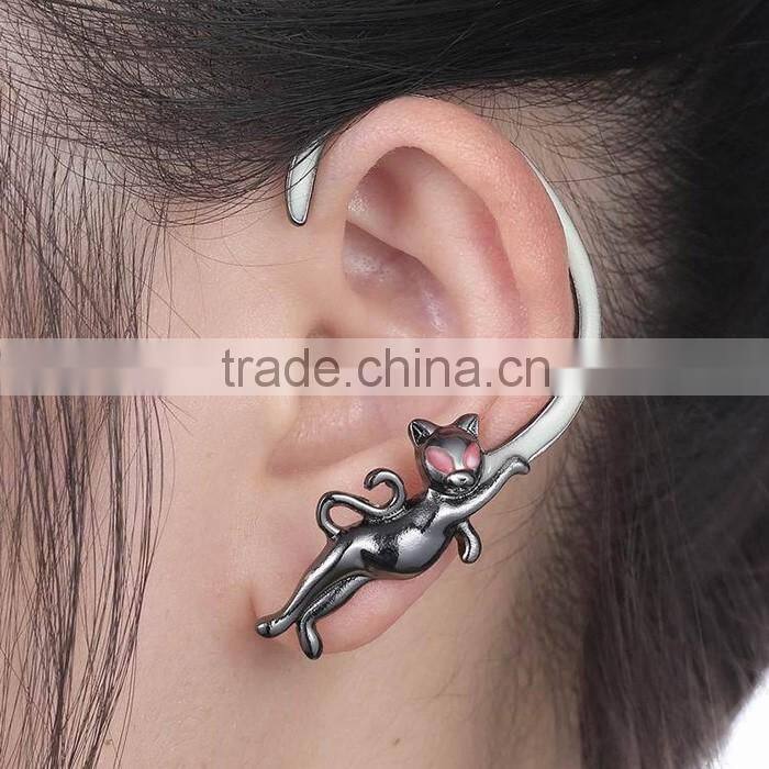 Women wear cheap ear cuff jewelry night lights cute cat earring
