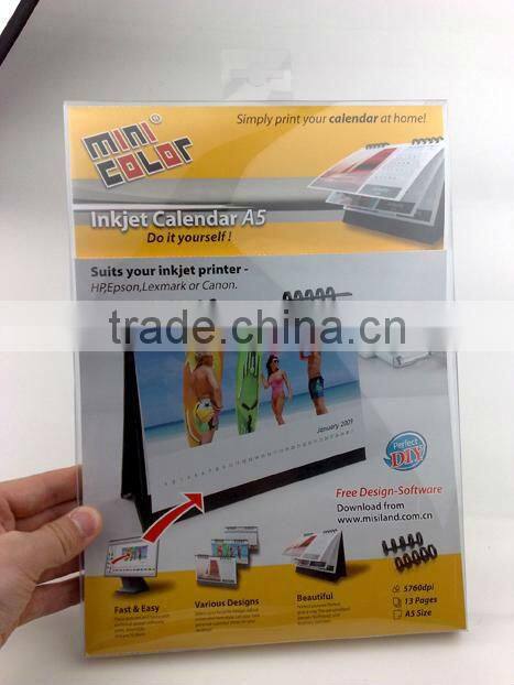 Mini-color Inkjet DIY desktop Calendar, special gifts (A5 size, RC paper, free software, Do it by yourself!)