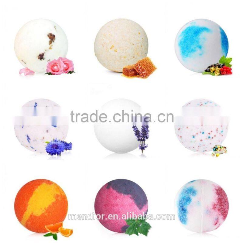 Mendior Patchouli and cherry essential oil Bath Bombs with mixed color Natural Bath Fizzers OEM Brand