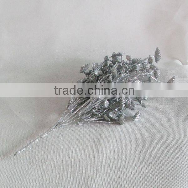 7 heads artificial glitter flower plant buy for Christmas decorations