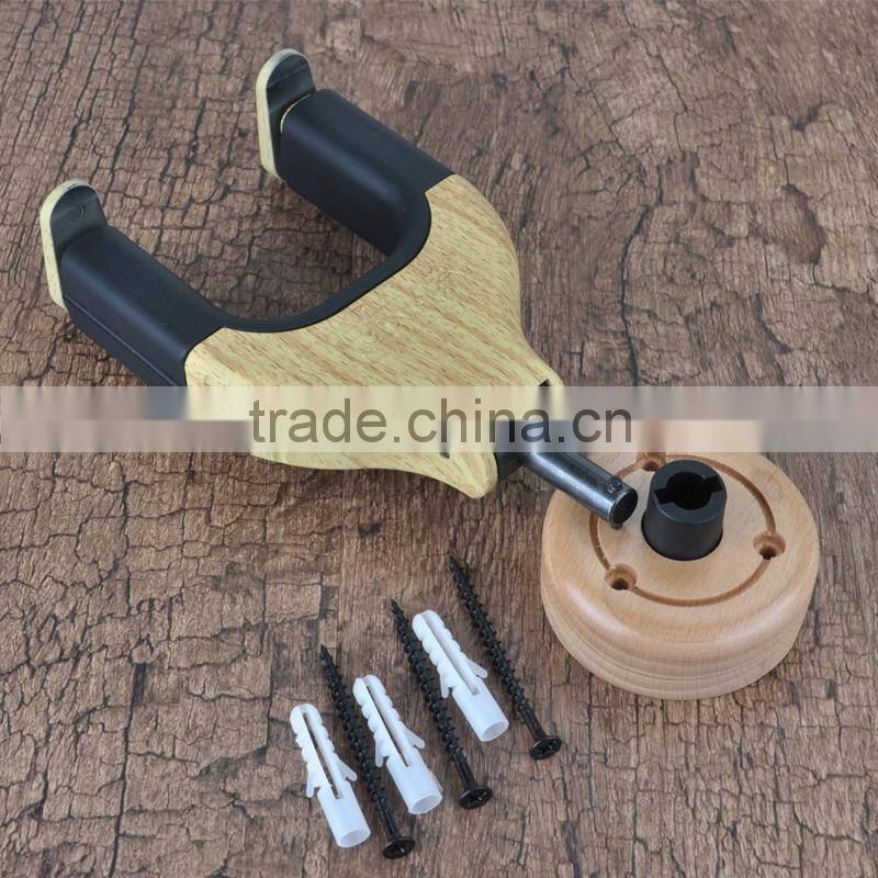 Auto Lock Wall Hanger Type Real Solid Wood Insturment Hanger Wooden Guitar Hanger