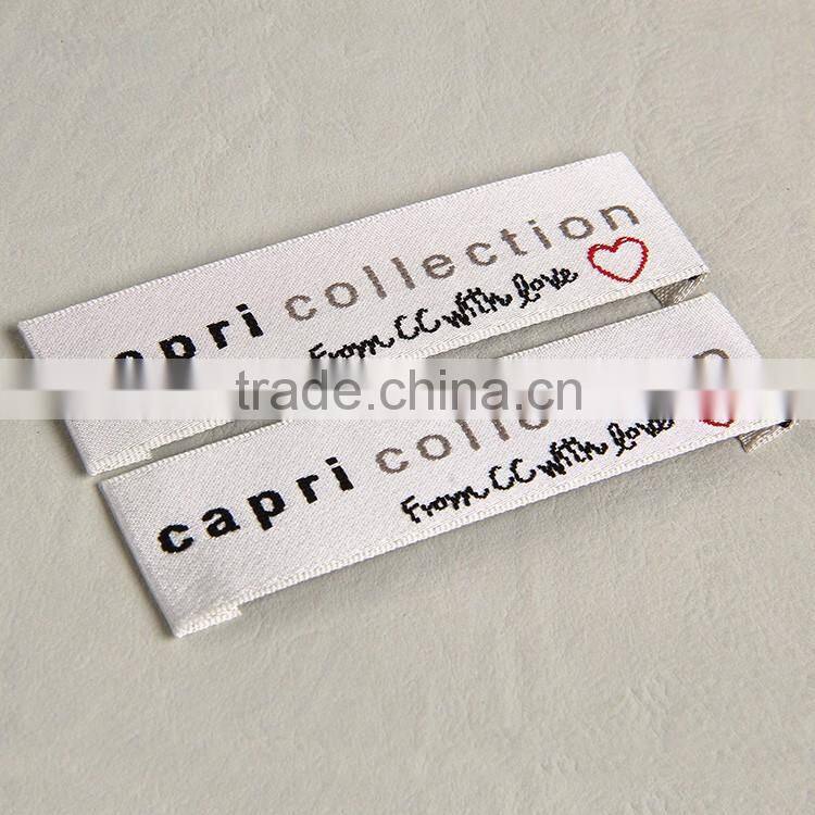 Hangzhou label factory custom woven labels for women wear