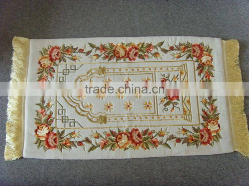 New flower design suede islamic muslim prayer rug