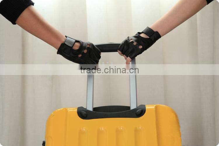 custom sheepskin cool fingerless leather cycling glove