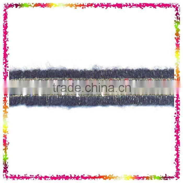 Burgundy Gold Metallic Wool Thread Braid Decorative Trimming swimwear