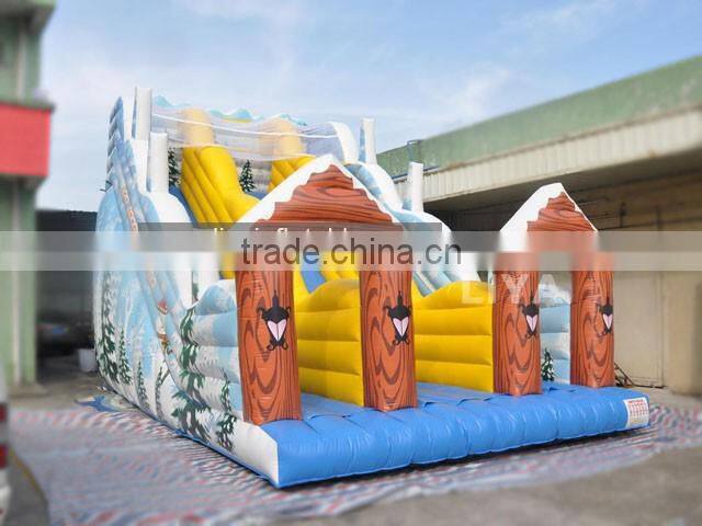 offer inflatable big slide with winter snow theme