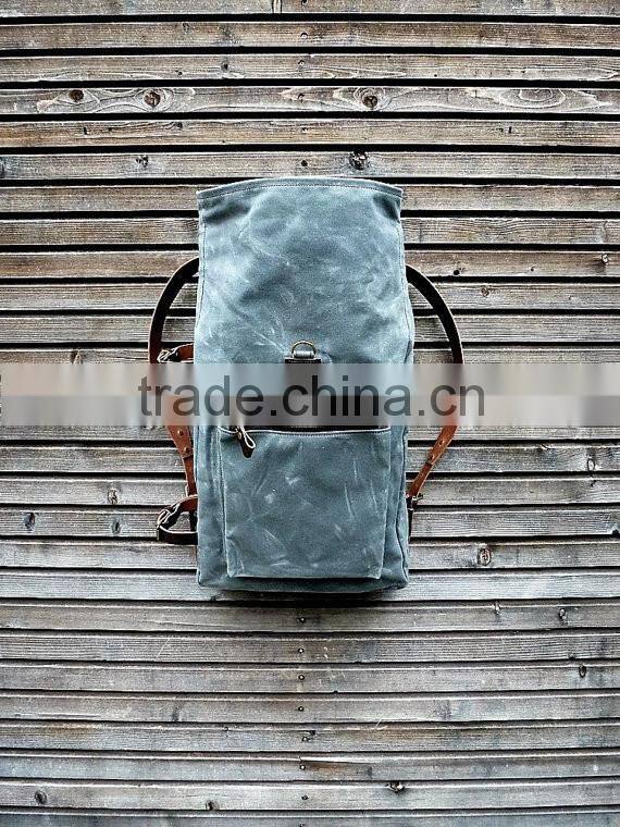 Custom hot sale and high quality waxed canvas backpack