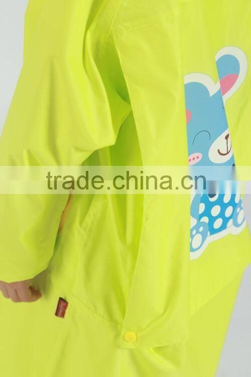 school kids use school bag raincoat