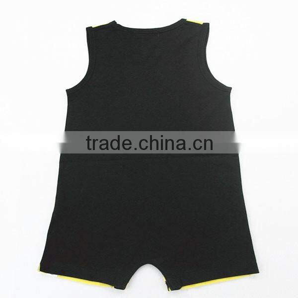 Comfortable designs soft baby sleeveless cotton jumpsuit