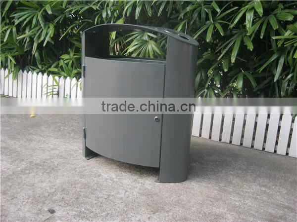Strong 125L capacity garden trash bin garbage trash bin metal outdoor trash bin